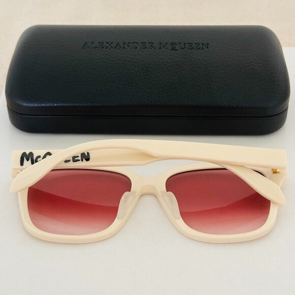 π― Authentic ποΈ Alexander McQueen 56MM D-Frame Square Sunglasses, White Color - Picture 11 of 12